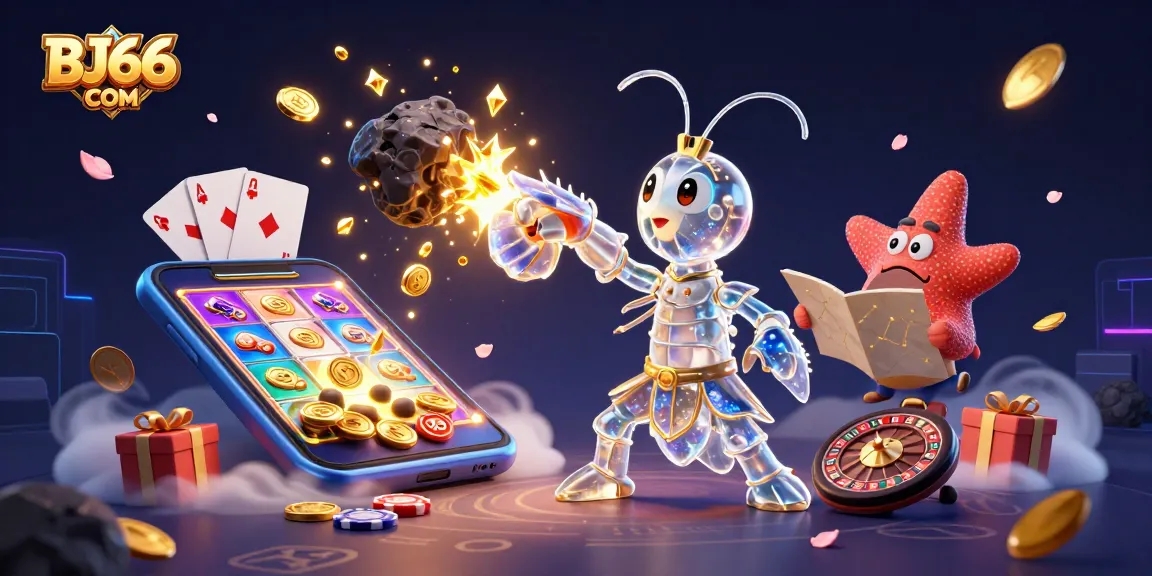 Experience gaming excitement at BJ66 COM with this dynamic illustration of a mantis shrimp in cosmic battle.