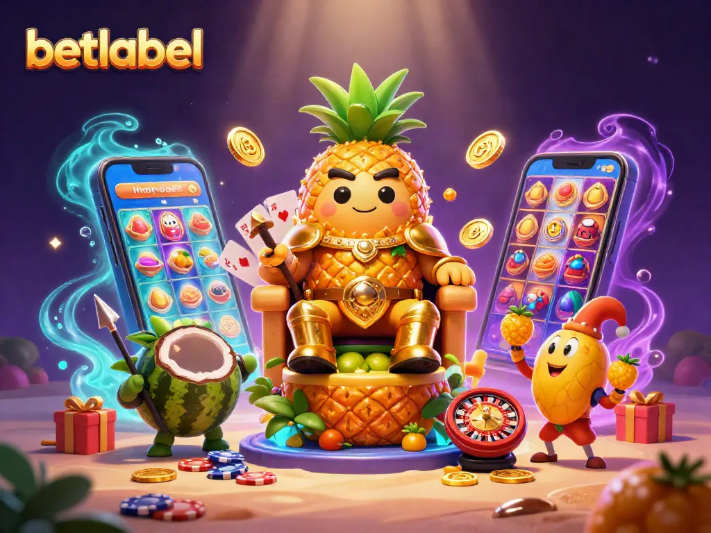 Experience thrilling bets with betlabel at a vibrant casino scene featuring characters and games.
