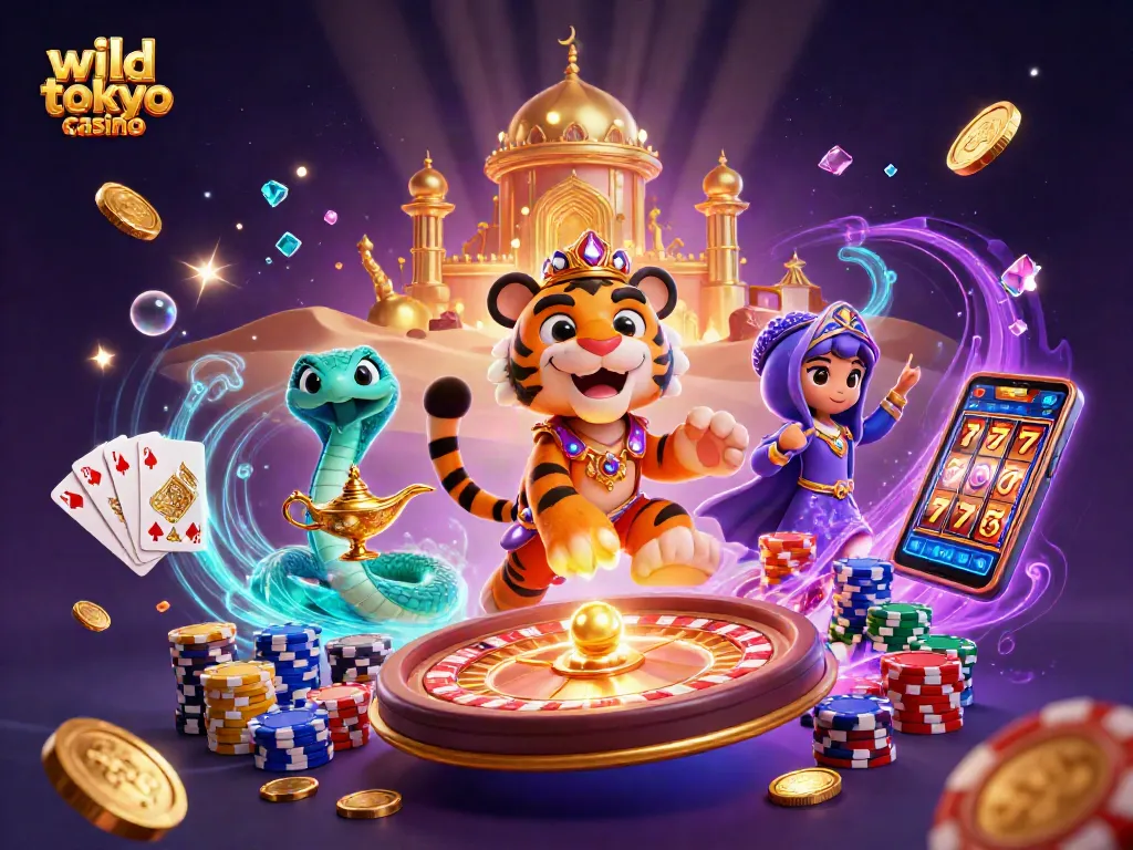 Experience the thrill of wild tokyo casino with vibrant 3D casino characters and dynamic gaming elements.